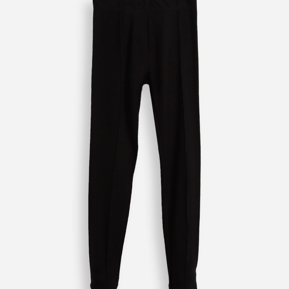 Calça legging infantil canelada com nervura preta Calça legging infantil canelada com nervura preta