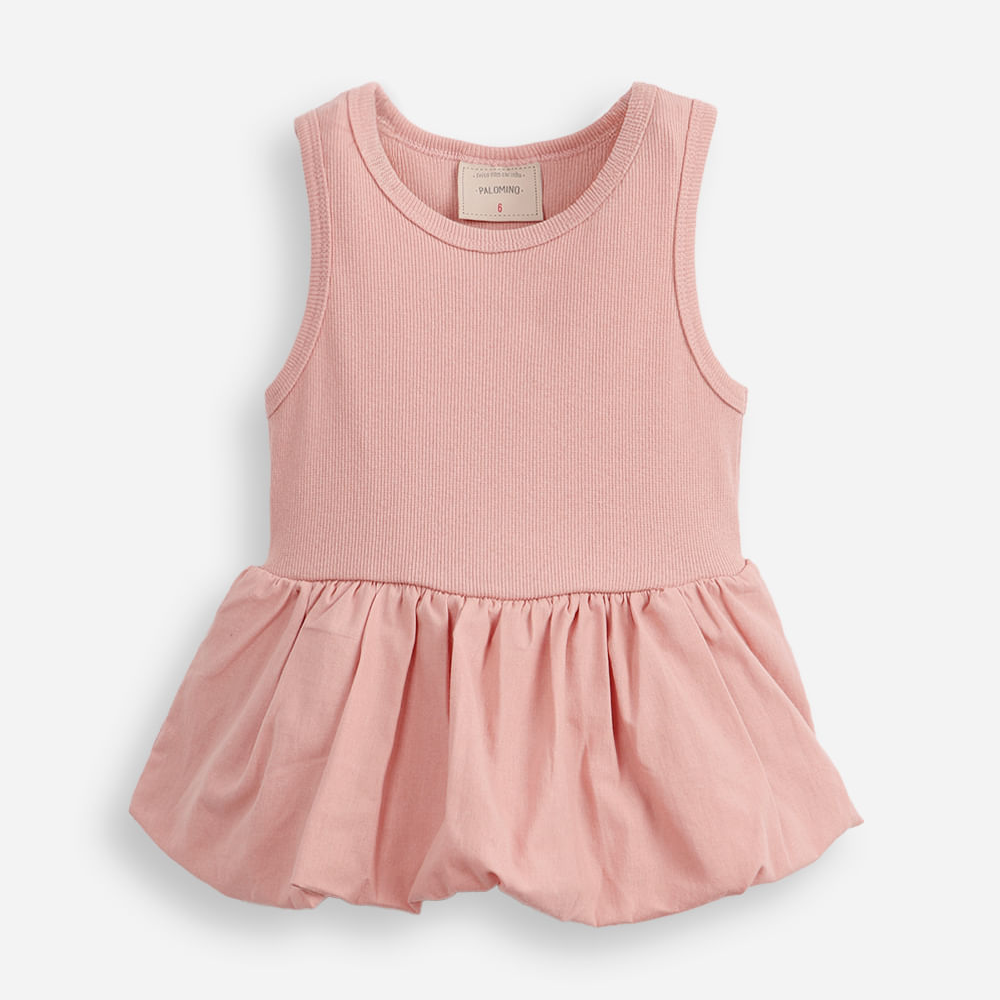 Blusa balonê infantil de algodão rosa Blusa balonê infantil de algodão rosa