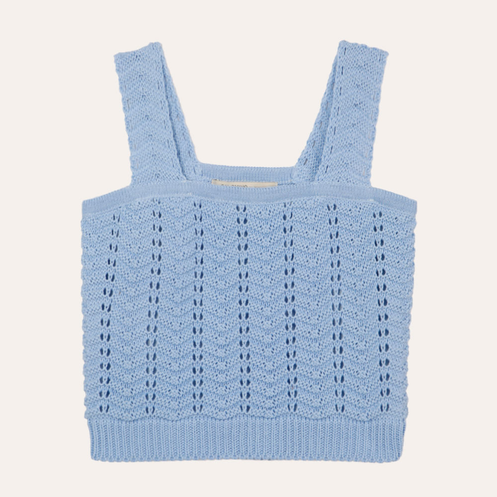 Cropped infantil de tricot azul Cropped infantil de tricot azul