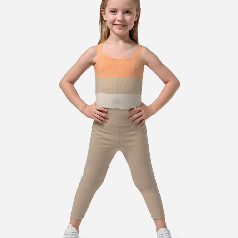 Cropped de tricot infantil listrado laranja Cropped de tricot infantil listrado laranja