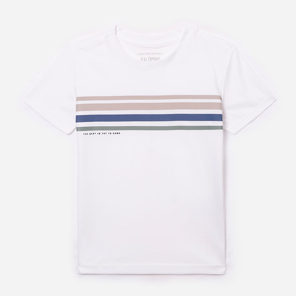 Camiseta de algodão infantil listrada off white Camiseta de algodão infantil listrada off white
