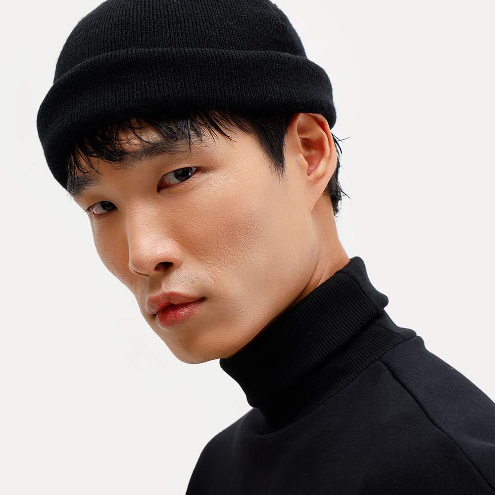 Gorro unissex canelado antonio frajado preto Gorro unissex canelado antonio frajado preto
