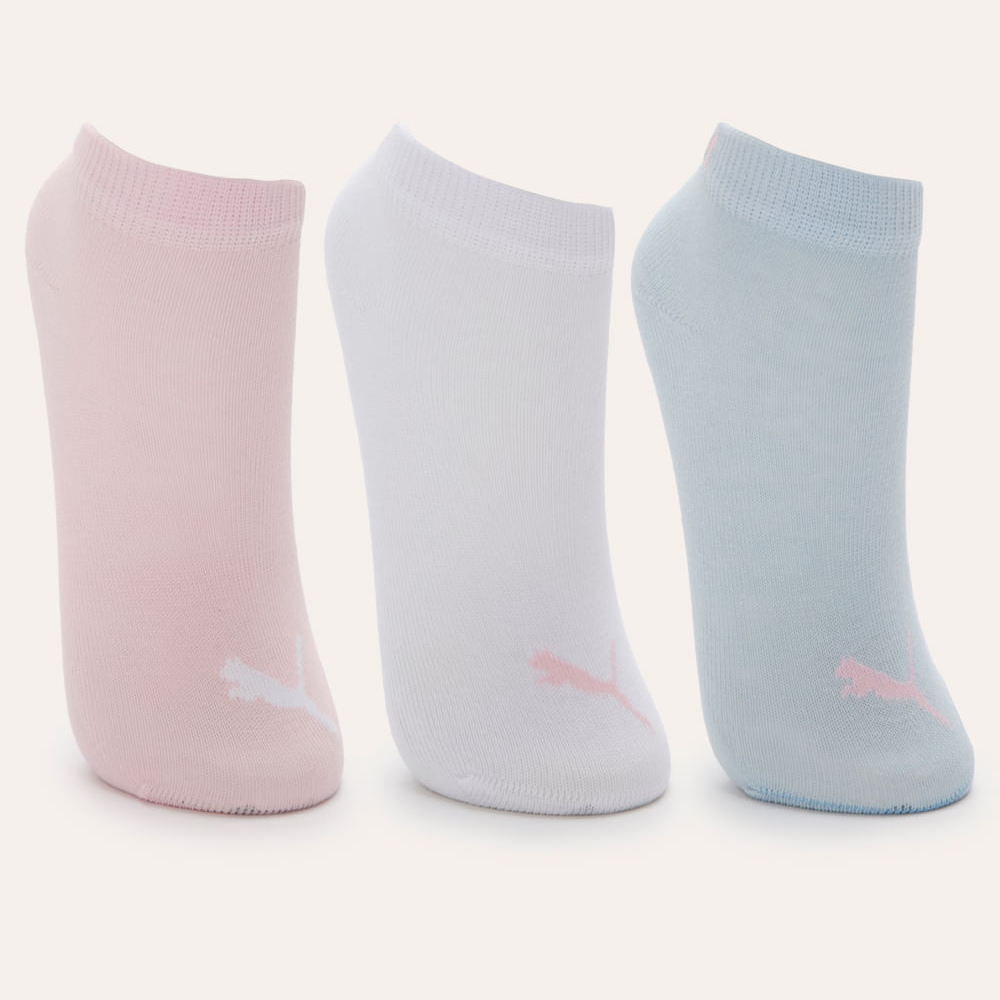Kit de 3 meias soquete infantil puma colorido