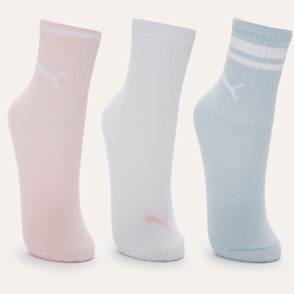 Kit 3 meias cano longo infantil puma colorido Kit 3 meias cano longo infantil puma colorido