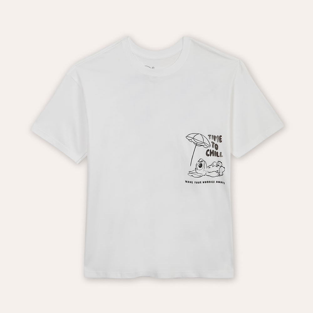Camiseta juvenil oversized stitch off white Camiseta juvenil oversized stitch off white