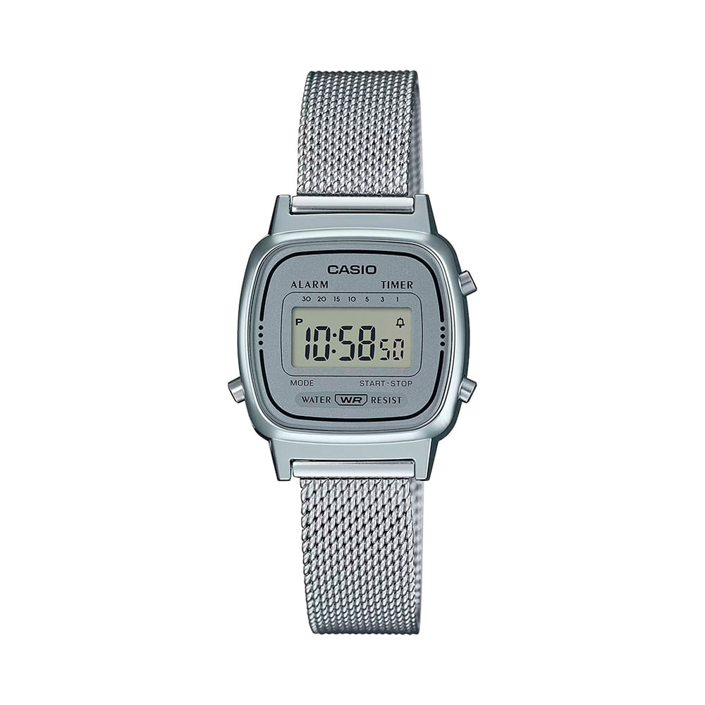 Relógio feminino casio digital la670wem 7df prateado Relógio feminino casio digital la670wem 7df prateado