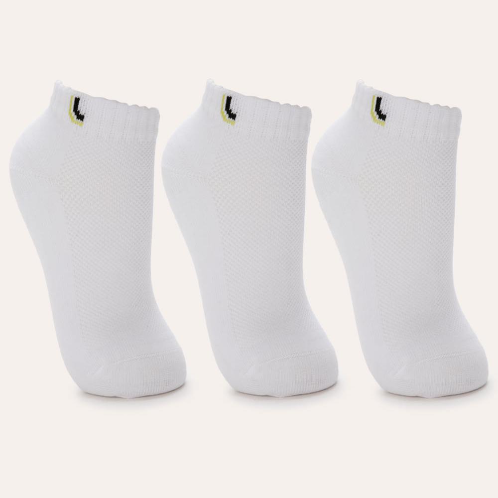 Kit de 3 meias soquete infantil lupo branco Kit de 3 meias soquete infantil lupo branco