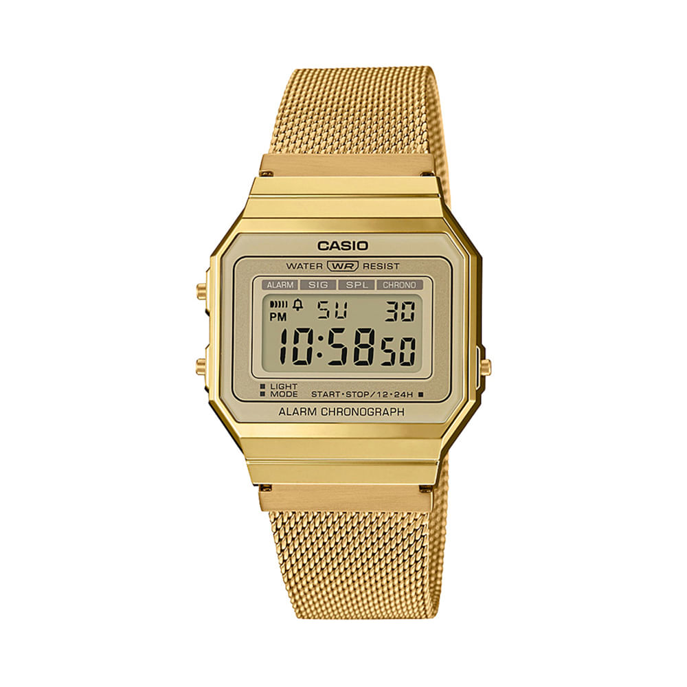 Relógio unissex casio digital a700wmg 9adf dourado Relógio unissex casio digital a700wmg 9adf dourado