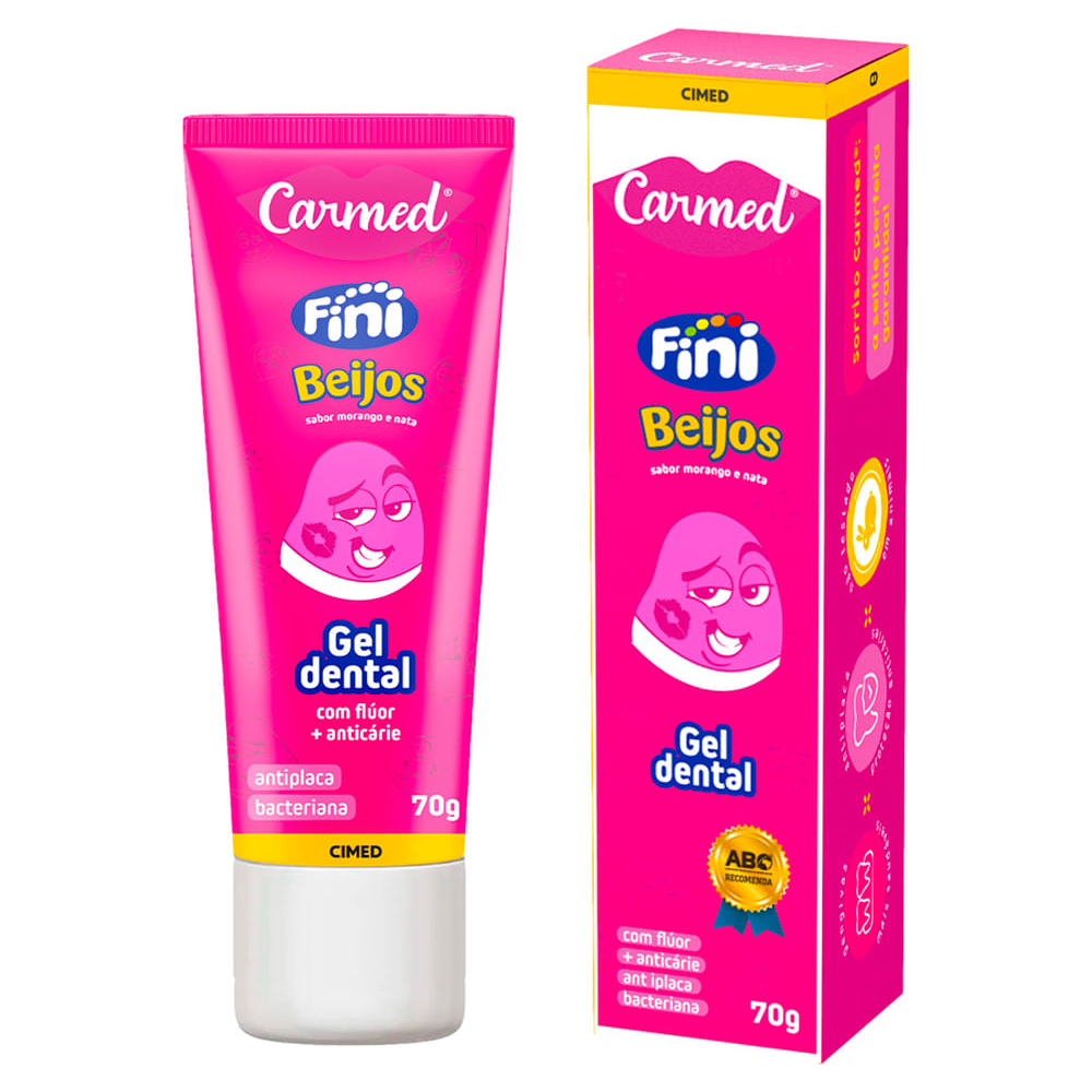 Pasta de dente carmed com fluor fini beijos 70g Pasta de dente carmed com fluor fini beijos 70g