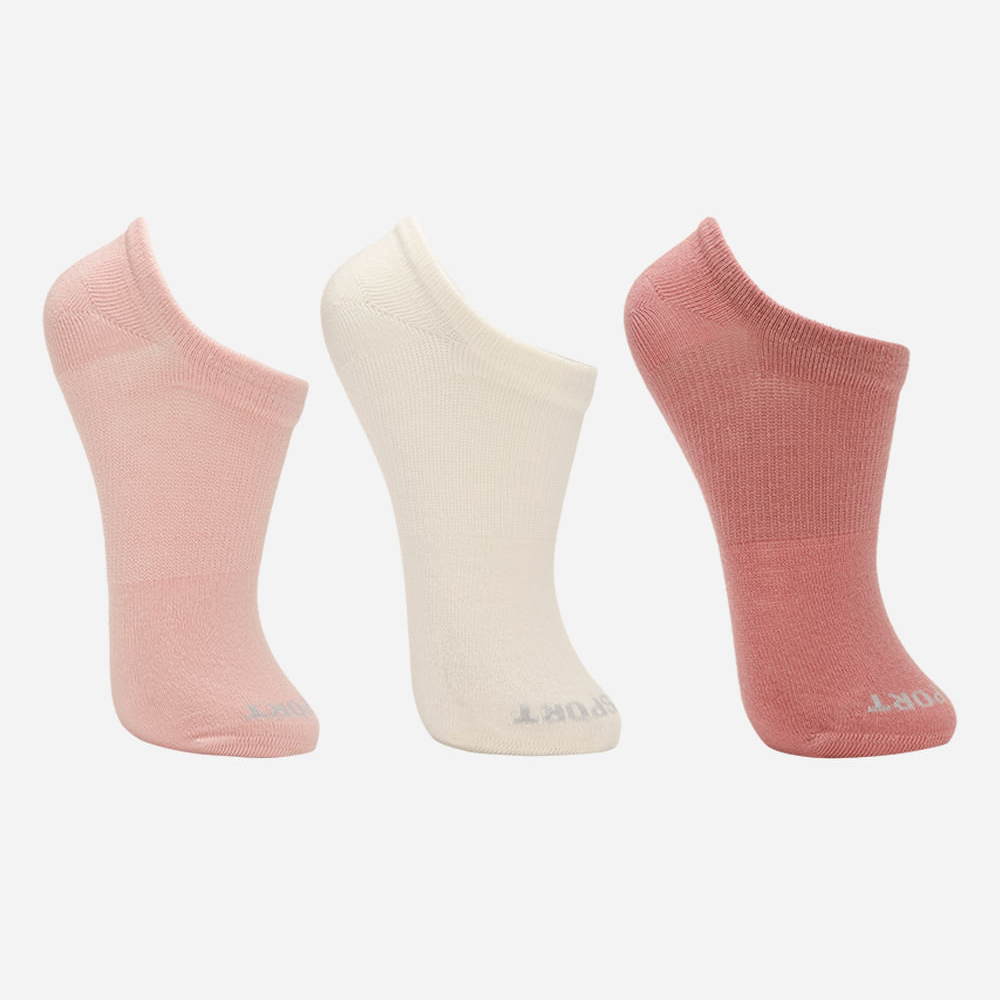 Kit de 3 meias femininas cano baixo lupo sport colorida