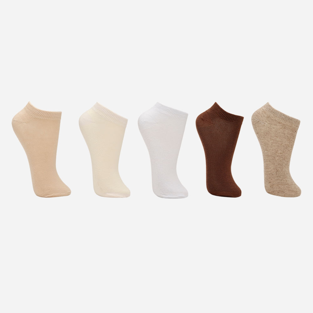 Kit de 5 meias femininas cano baixo colorida Kit de 5 meias femininas cano baixo colorida