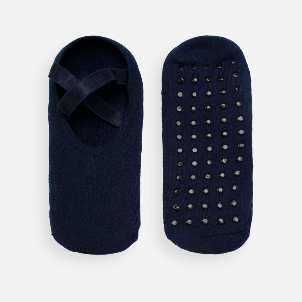 Meia feminina sapatilha com antiderrapante azul Meia feminina sapatilha com antiderrapante azul
