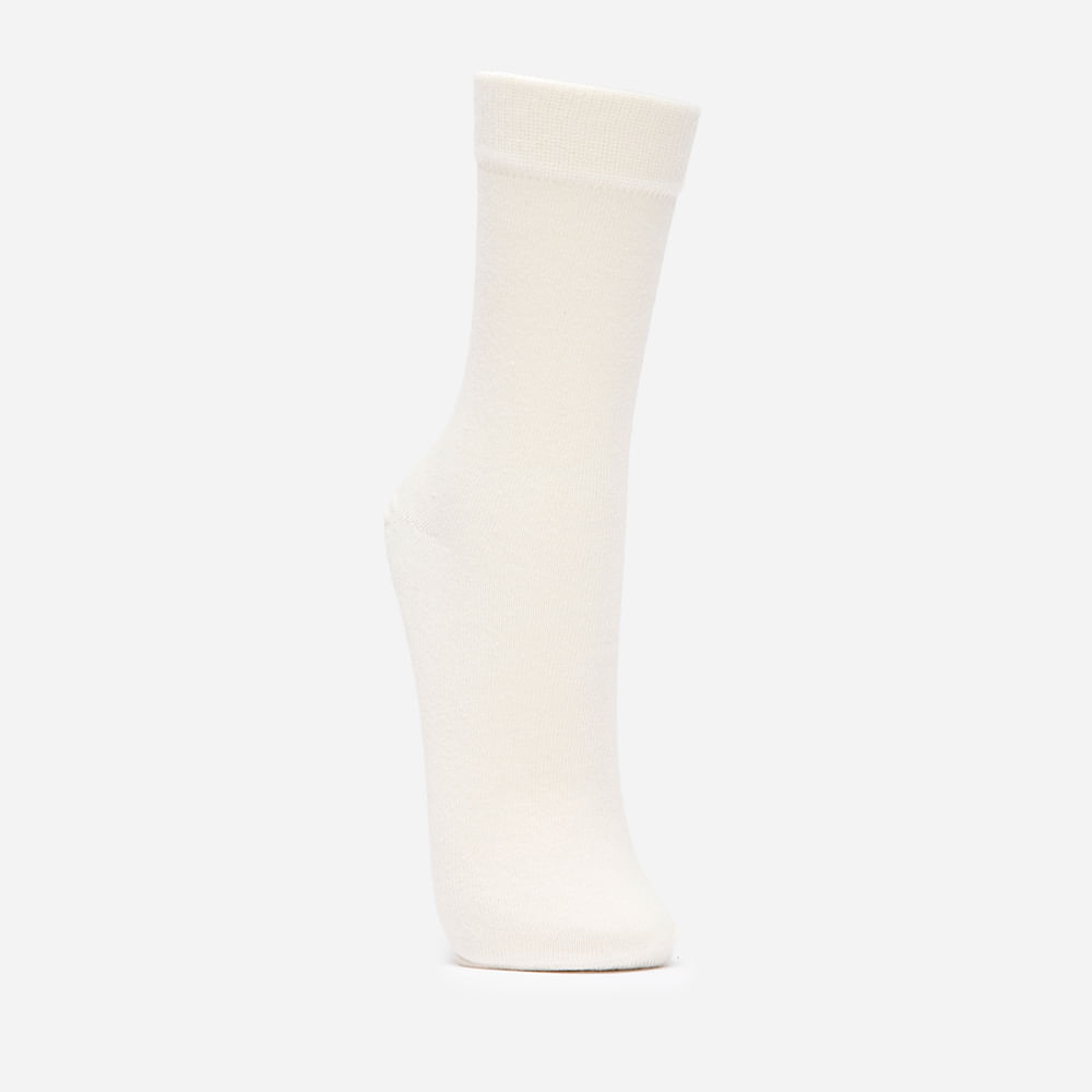 Meia cano longo de algodão - off white