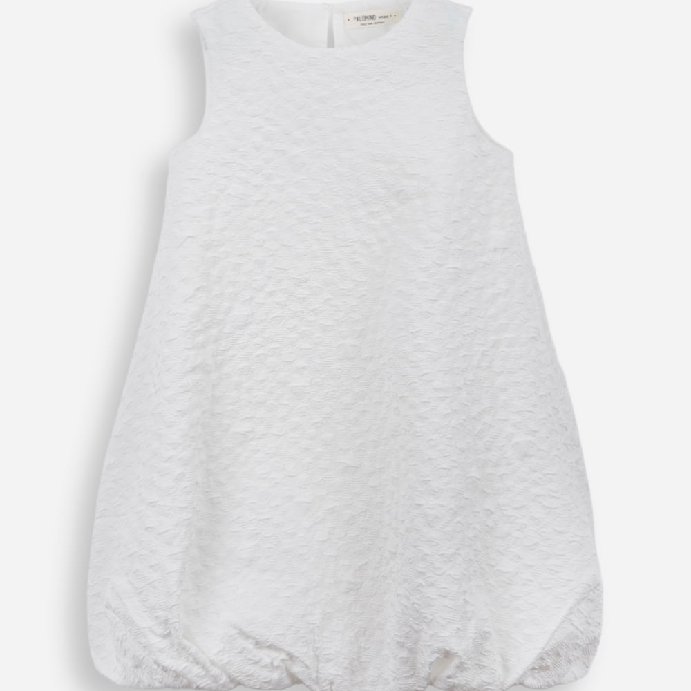 Vestido balonê infantil texturizado off white Vestido balonê infantil texturizado off white