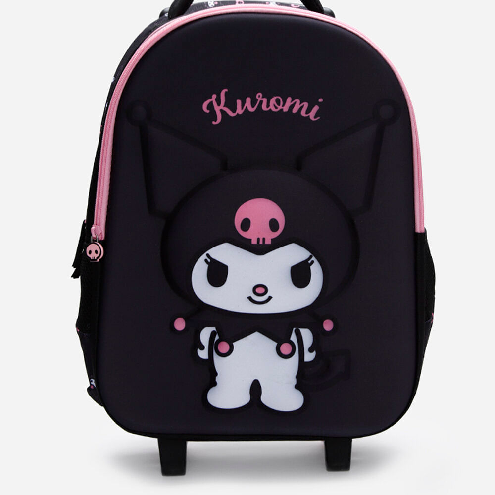 Mochila infantil de rodinha kuromi hello kitty preta Mochila infantil de rodinha kuromi hello kitty preta