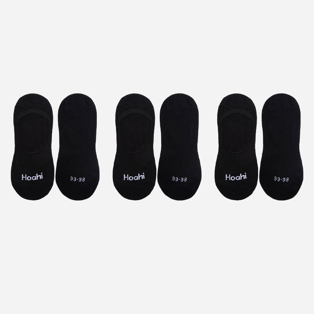 Kit 3 meias invisíveis hoahi preto Kit 3 meias invisíveis hoahi preto