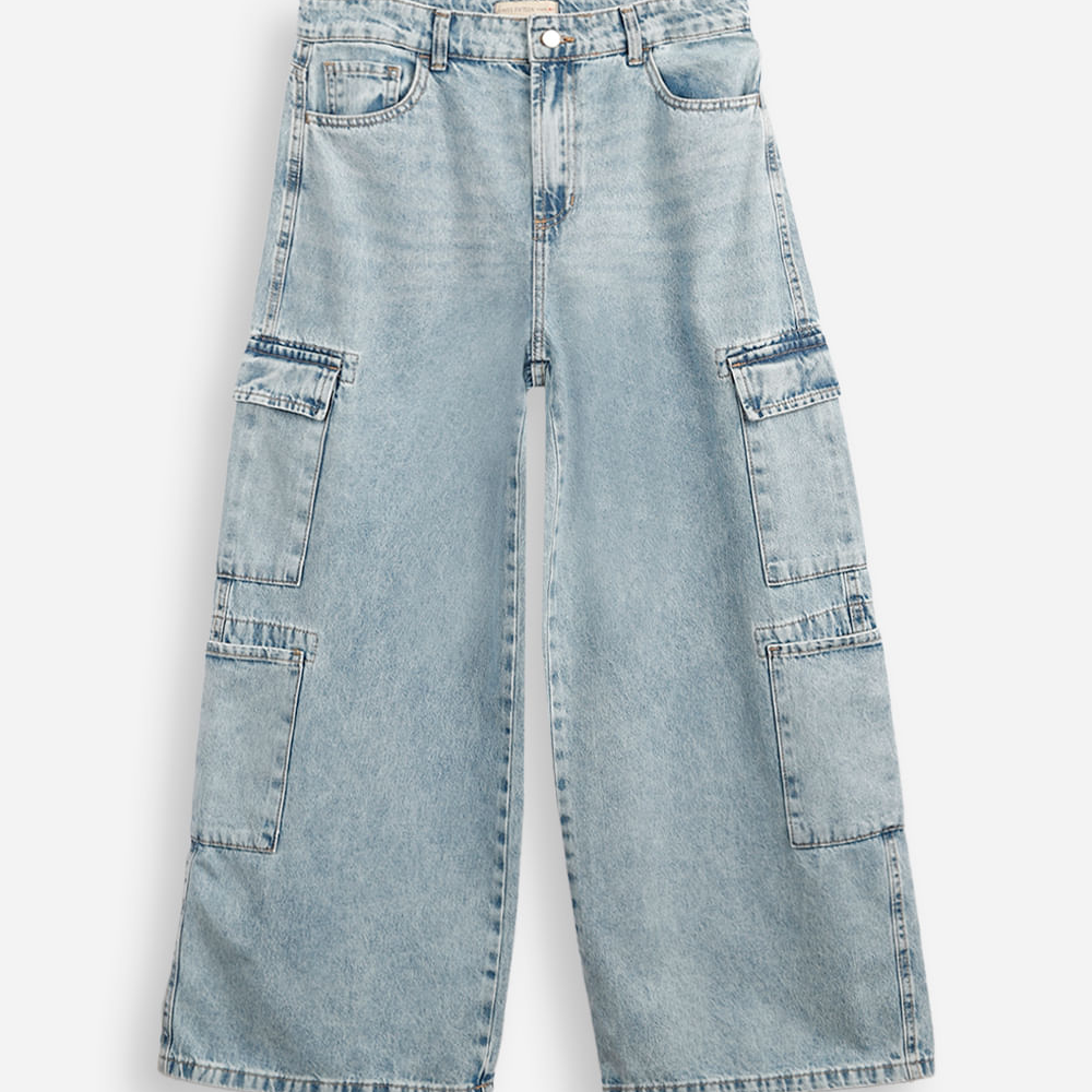 Calça jeans juvenil skater - jeans claro Calça jeans juvenil skater - jeans claro