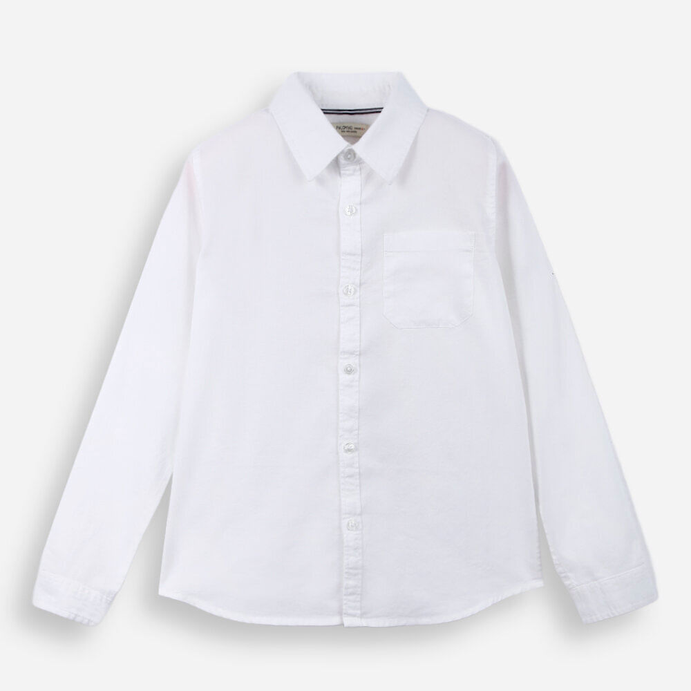 Camisa infantil lisa oxford branca Camisa infantil lisa oxford branca