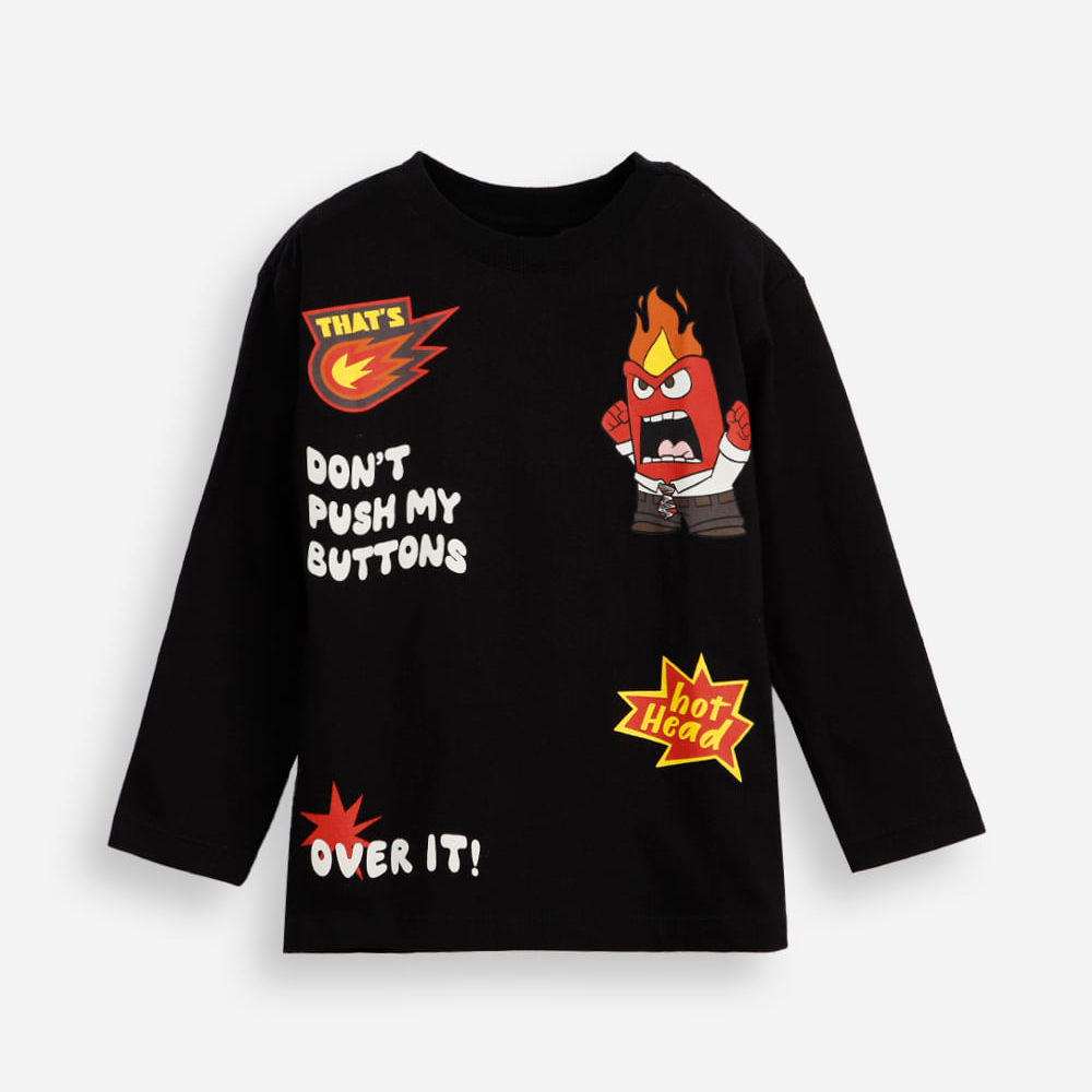 Camiseta infantil de algodão divertidamente preta Camiseta infantil de algodão divertidamente preta