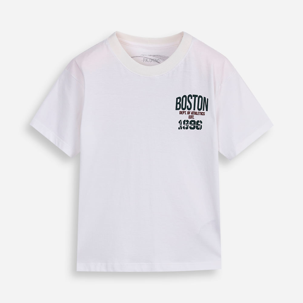 Camiseta infantil de algodão manga curta bola off white Camiseta infantil de algodão manga curta bola off white