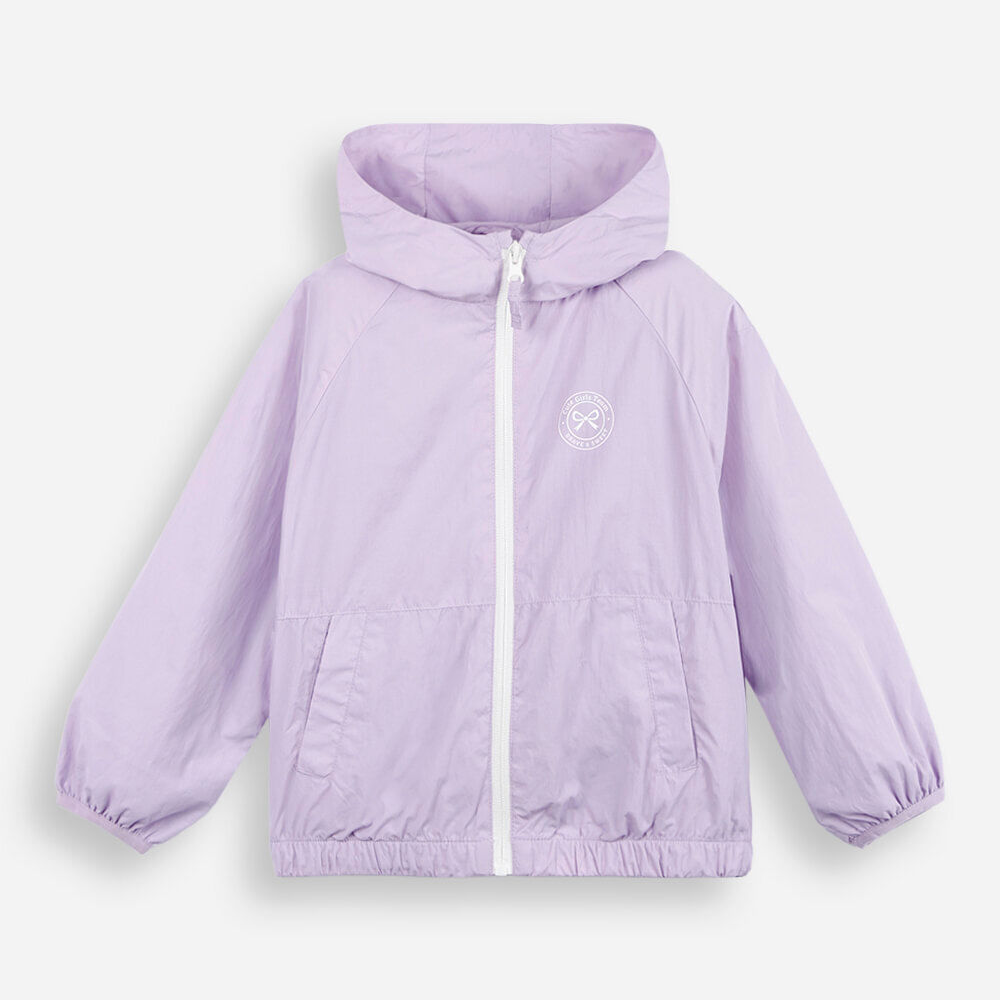 Jaqueta corta vento infantil com capuz lilás Jaqueta corta vento infantil com capuz lilás