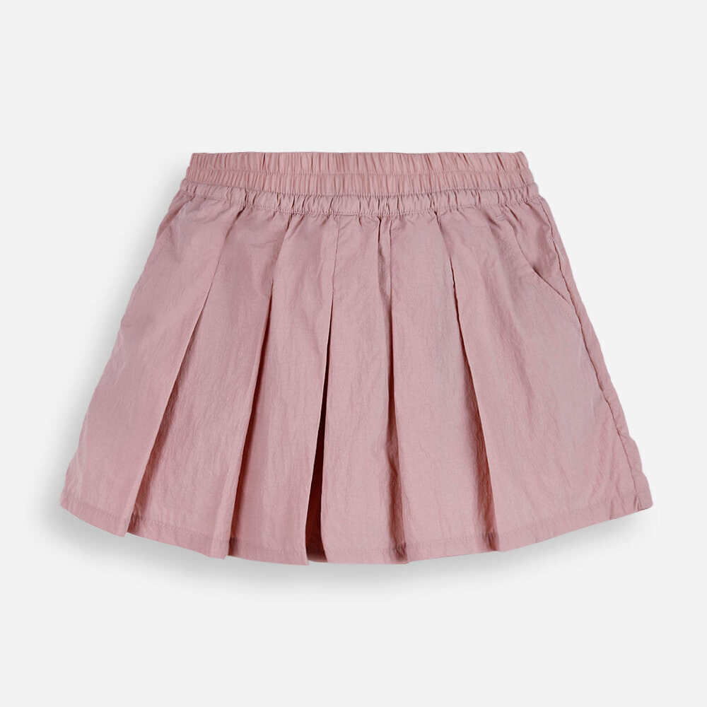 Short infantil de poliamida com pregas rosa Short infantil de poliamida com pregas rosa