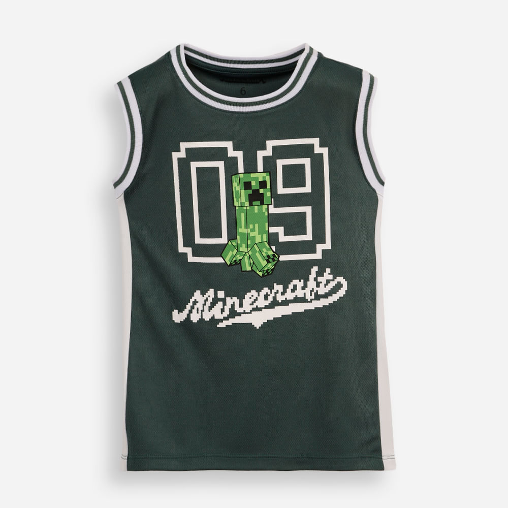 Regata infantil cavado minecraft verde Regata infantil cavado minecraft verde