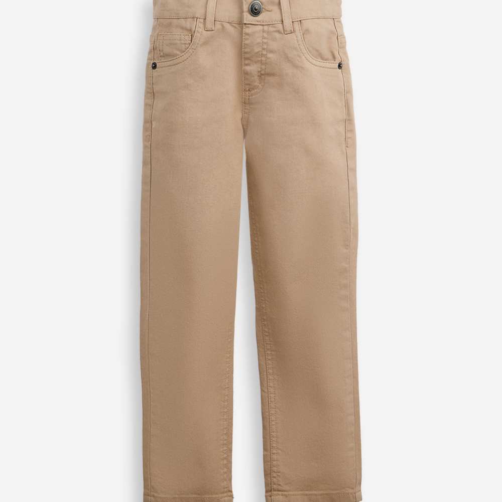 Calça skinny infantil de sarja bege Calça skinny infantil de sarja bege