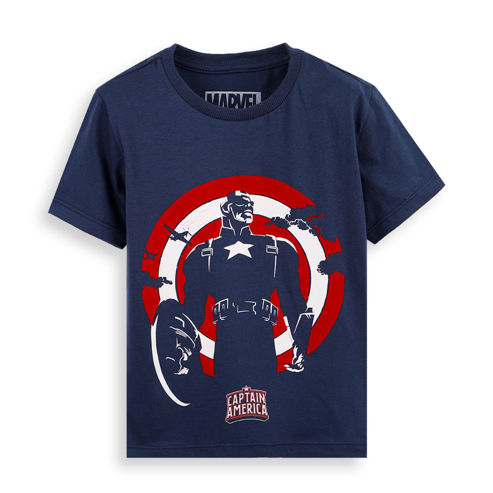 Camiseta infantil capitão américa azul