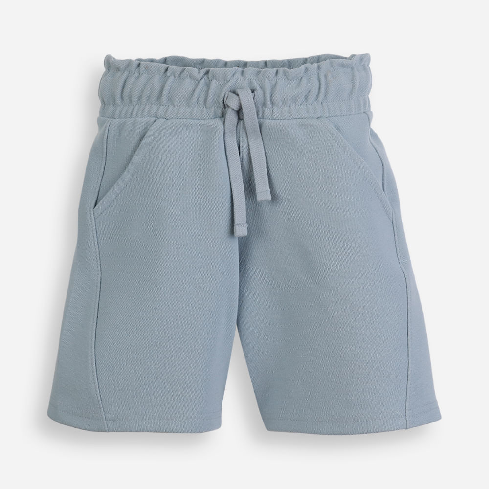 Bermuda infantil com algodão cós elástico azul