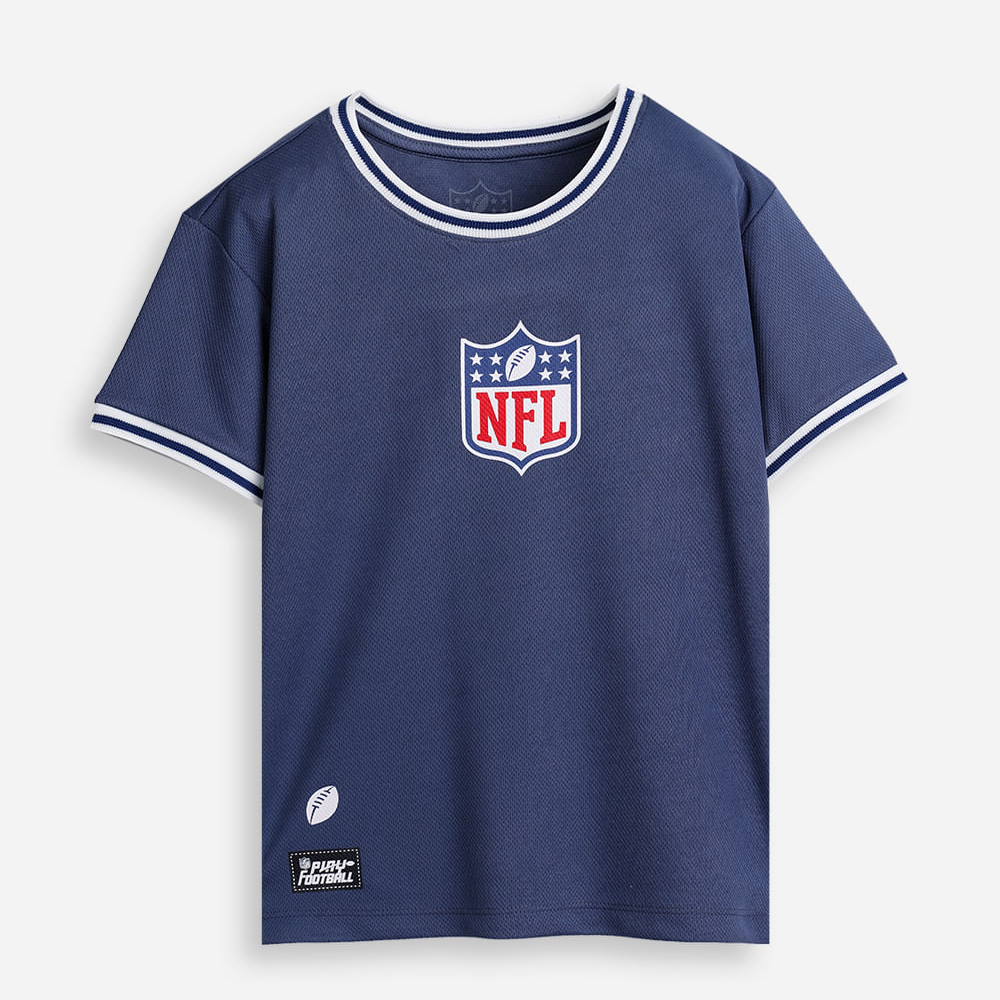Camiseta infantil esportiva malha dry azul