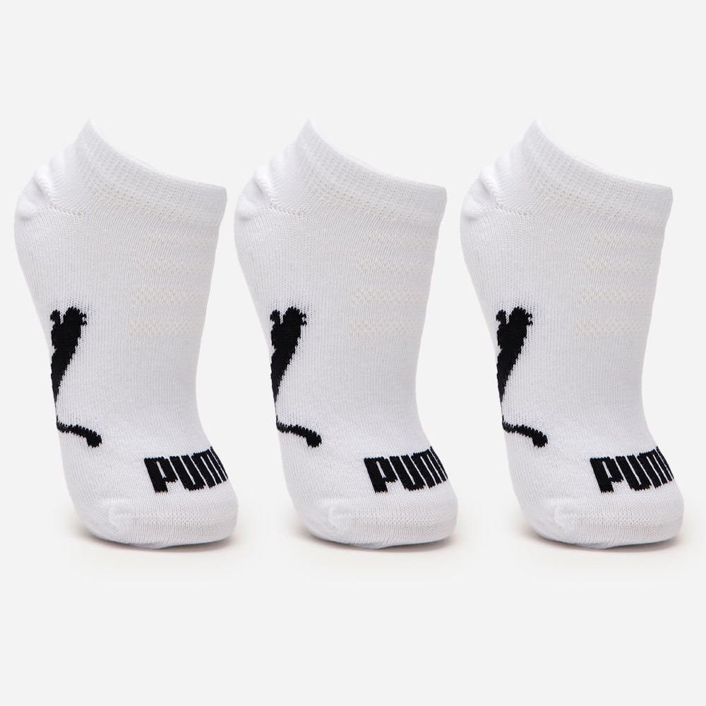 Kit de 3 meias infantis sapatilha puma branca Kit de 3 meias infantis sapatilha puma branca