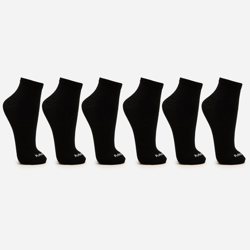 Kit de 6 meias cano curto mash preto Kit de 6 meias cano curto mash preto