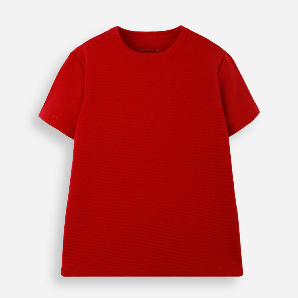 Camiseta infantil manga curta canelada vermelho Camiseta infantil manga curta canelada vermelho