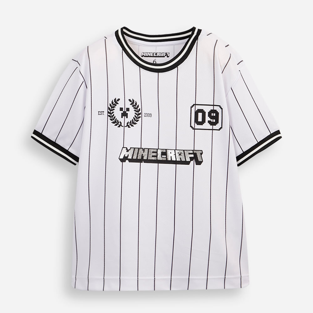 Camiseta esportiva infantil minecraft off white