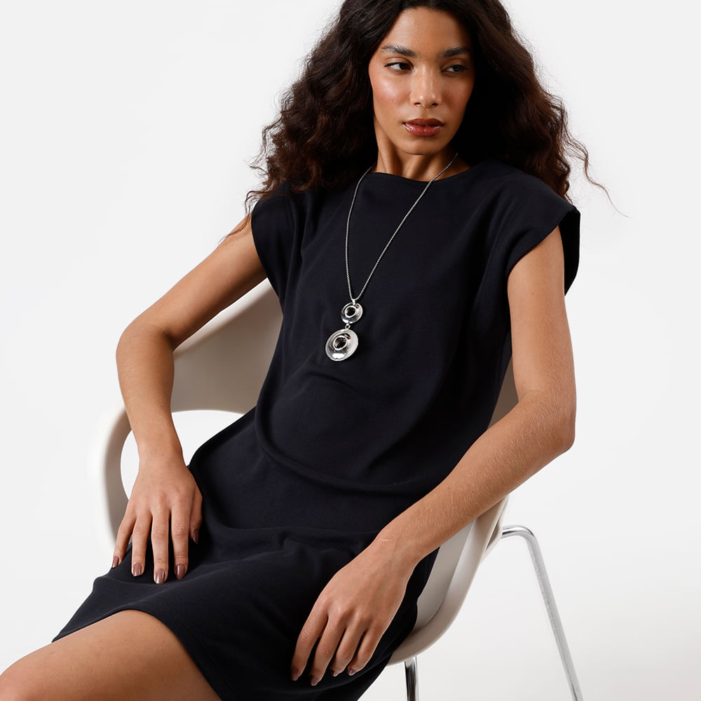 Vestido muscle curto feminino básico preto Vestido muscle curto feminino básico preto