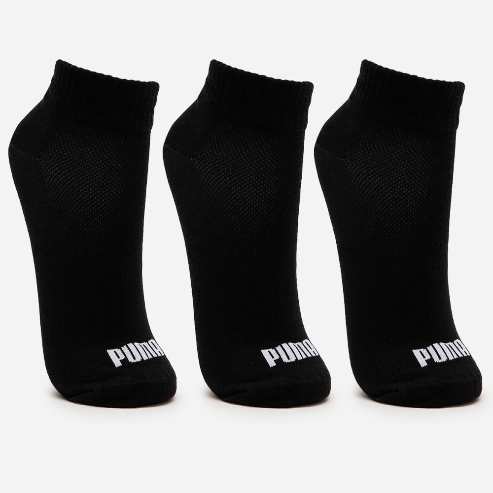 Kit de 3 meias masculinas cano curto puma preta Kit de 3 meias masculinas cano curto puma preta