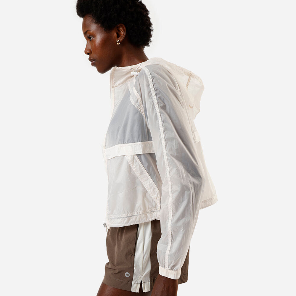 Jaqueta feminina corta vento transparente off white Jaqueta feminina corta vento transparente off white