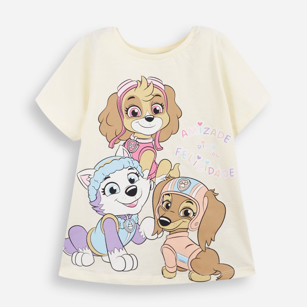 Camiseta infantil patrulha e amigos amarela