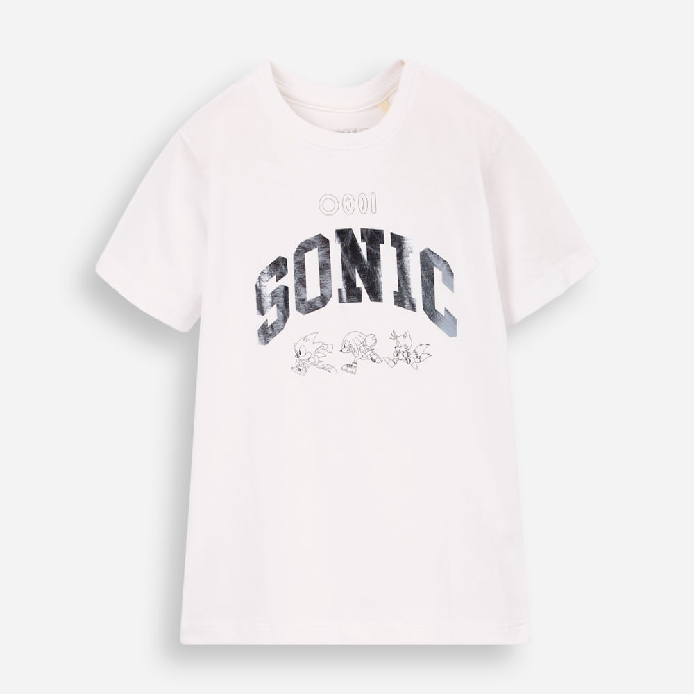 Camiseta infantil sonic day off white Camiseta infantil sonic day off white