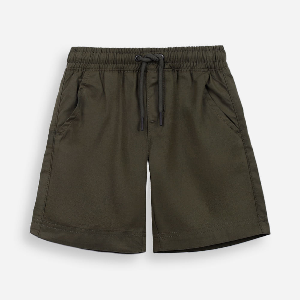Bermuda infantil de sarja cós elástico verde Bermuda infantil de sarja cós elástico verde