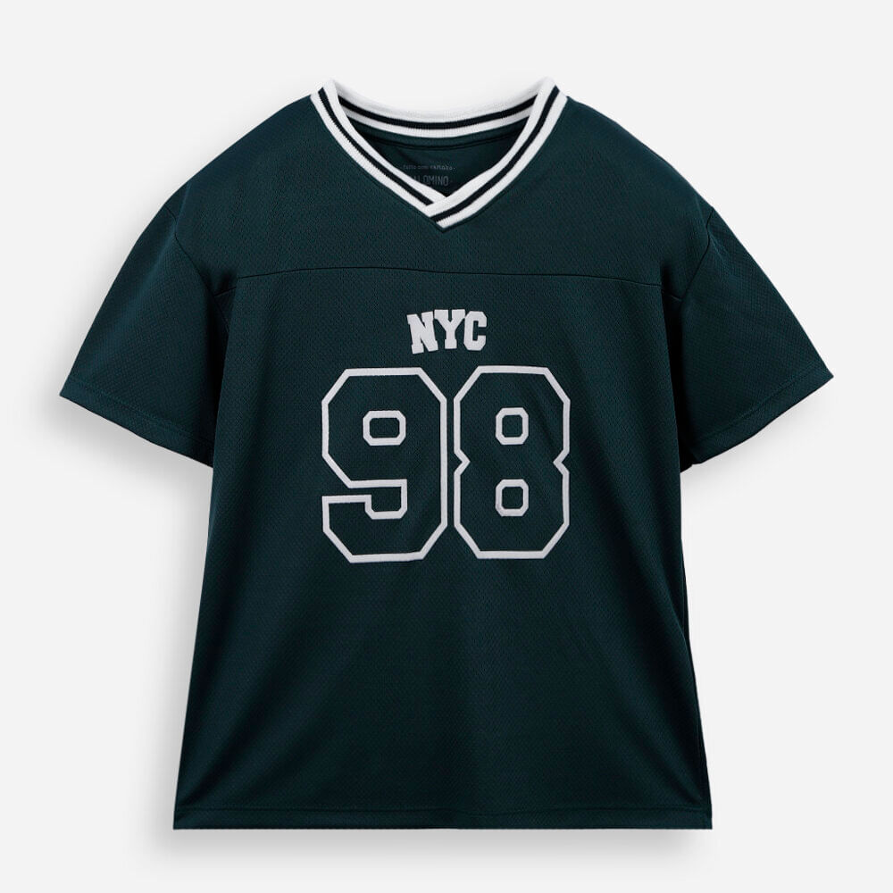 Camiseta infantil esportiva gola V verde Camiseta infantil esportiva gola V verde
