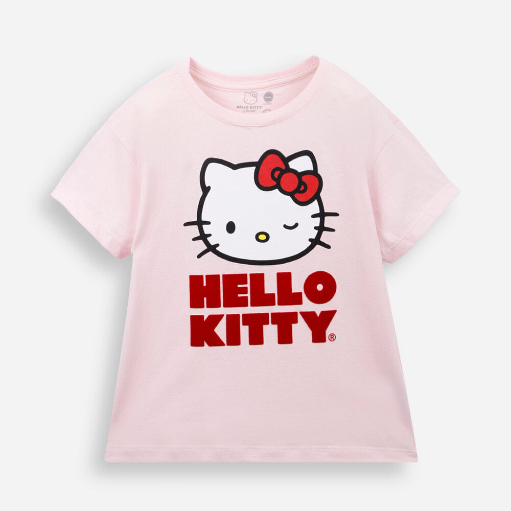 Camiseta infantil em algodão hello kitty rosa Camiseta infantil em algodão hello kitty rosa