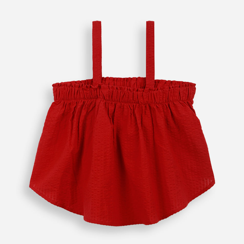 Bata infantil de alça com lastex vermelha Bata infantil de alça com lastex vermelha