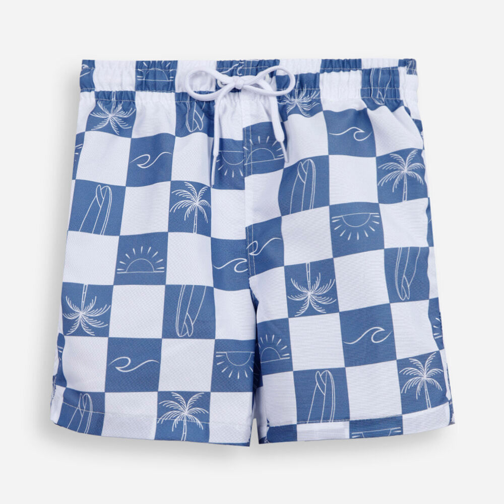 Bermuda infantil boardshorts estampado azul Bermuda infantil boardshorts estampado azul