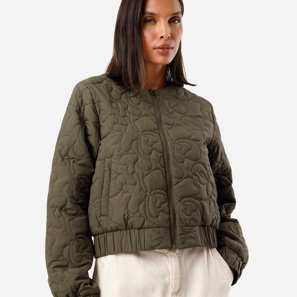 Jaqueta bomber oversized feminina bordada verde Jaqueta bomber oversized feminina bordada verde