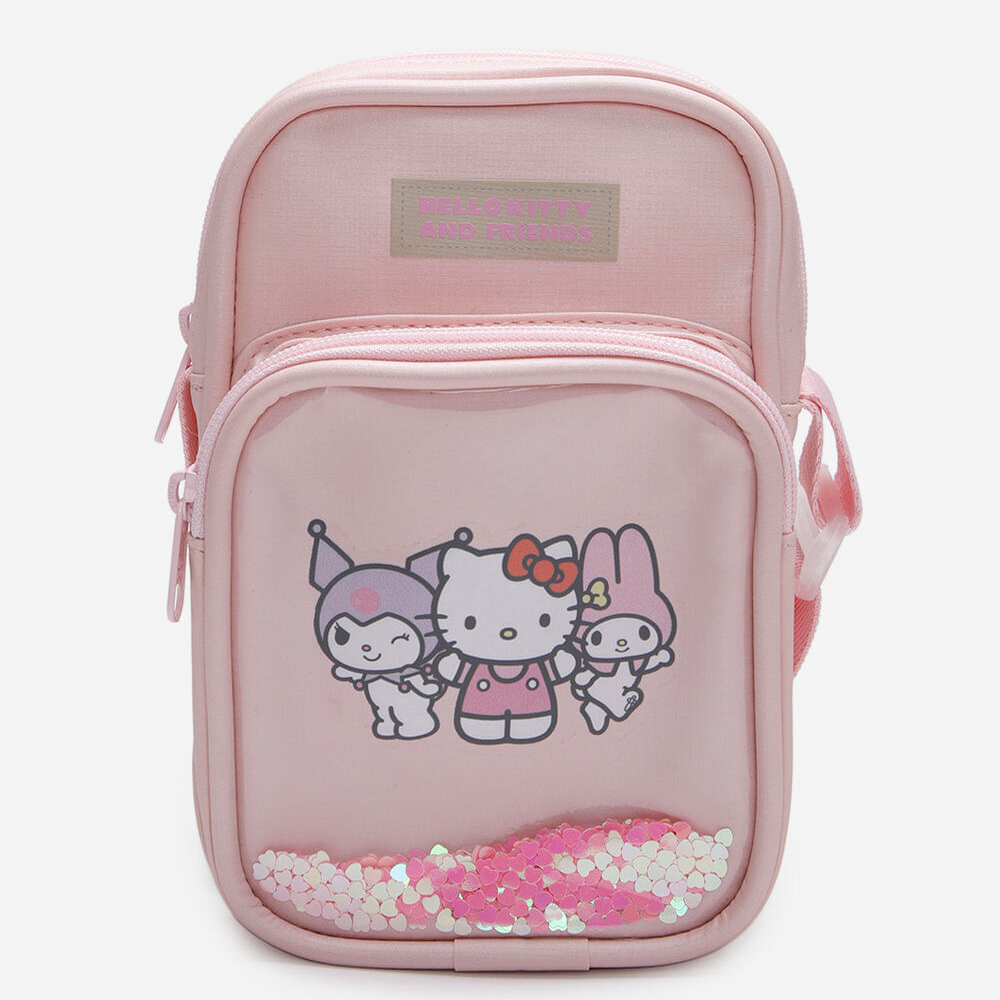 Bolsa shoulder bag infantil hello kitty com glitter rosa Bolsa shoulder bag infantil hello kitty com glitter rosa