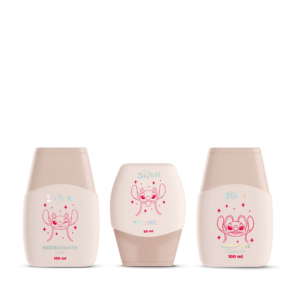 Kit angel e stitch sabonete líquido primer hidratante gel facial Kit angel e stitch sabonete líquido primer hidratante gel facial