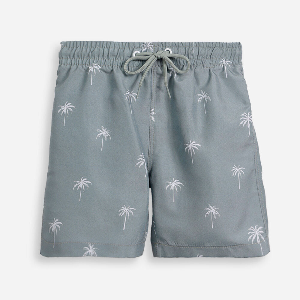 Short boardshort infantil coqueiros verde