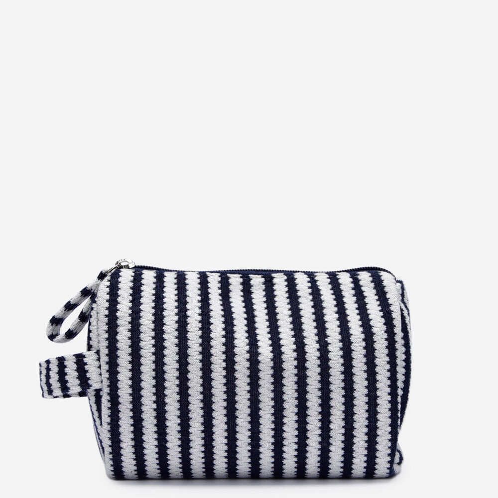 Necessaire feminina listrada azul Necessaire feminina listrada azul